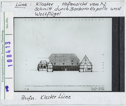 Vorschaubild Lüne: Kloster, Schnitt durch Barbarakapelle und Westflügel 